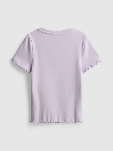 1.5-8yrs | Ribbed Lettuce Trim T-Shirt