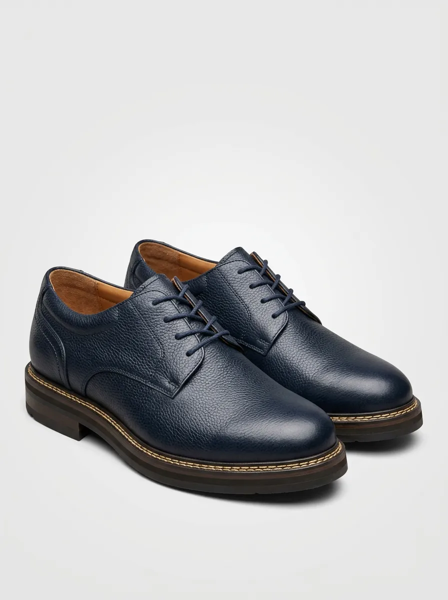 Men's Timeless Pebble-Grain Derby Dress Shoes