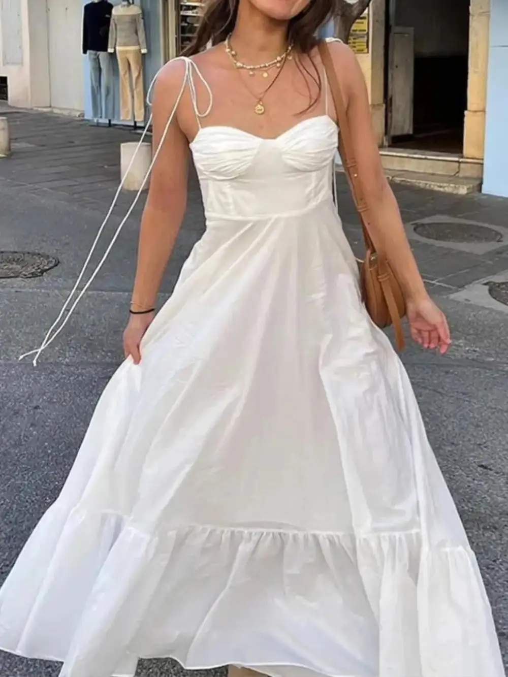 Plus Size Sweetheart Neck Tiered Maxi Dress