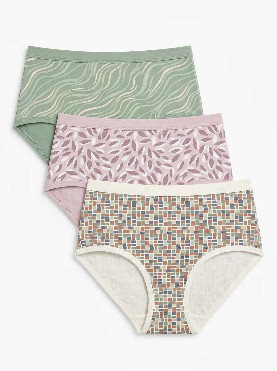 Floral Wave Classic Printed Briefs Three Pack