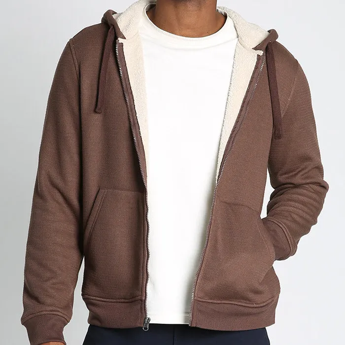 Sherpa Lined Waffle Hoodie