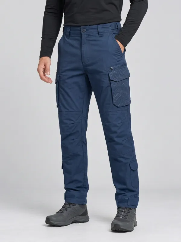 Men's Charcoal Grey Topographic Tactical Cargo Pants