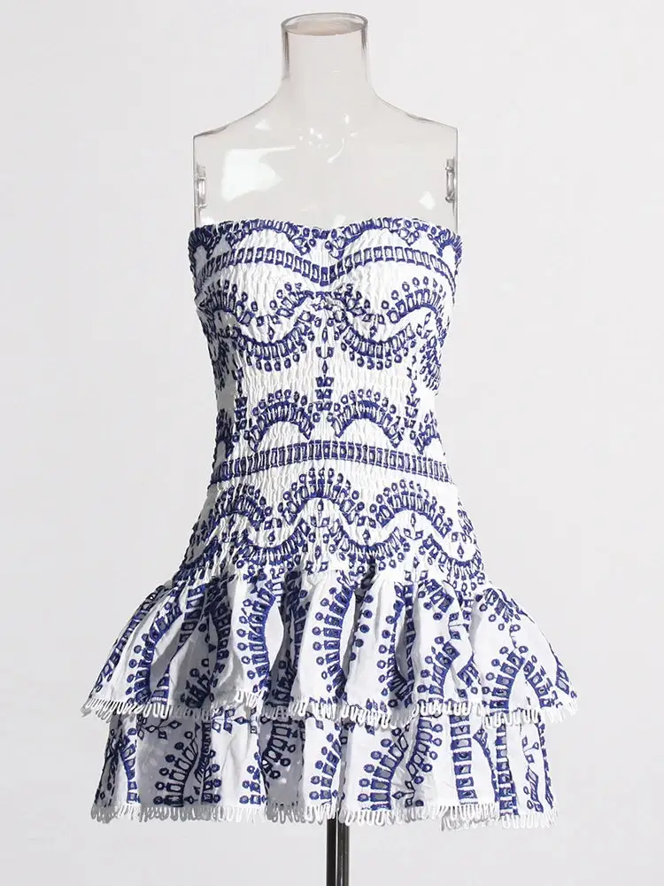 Strapless Ruched Mini Dress