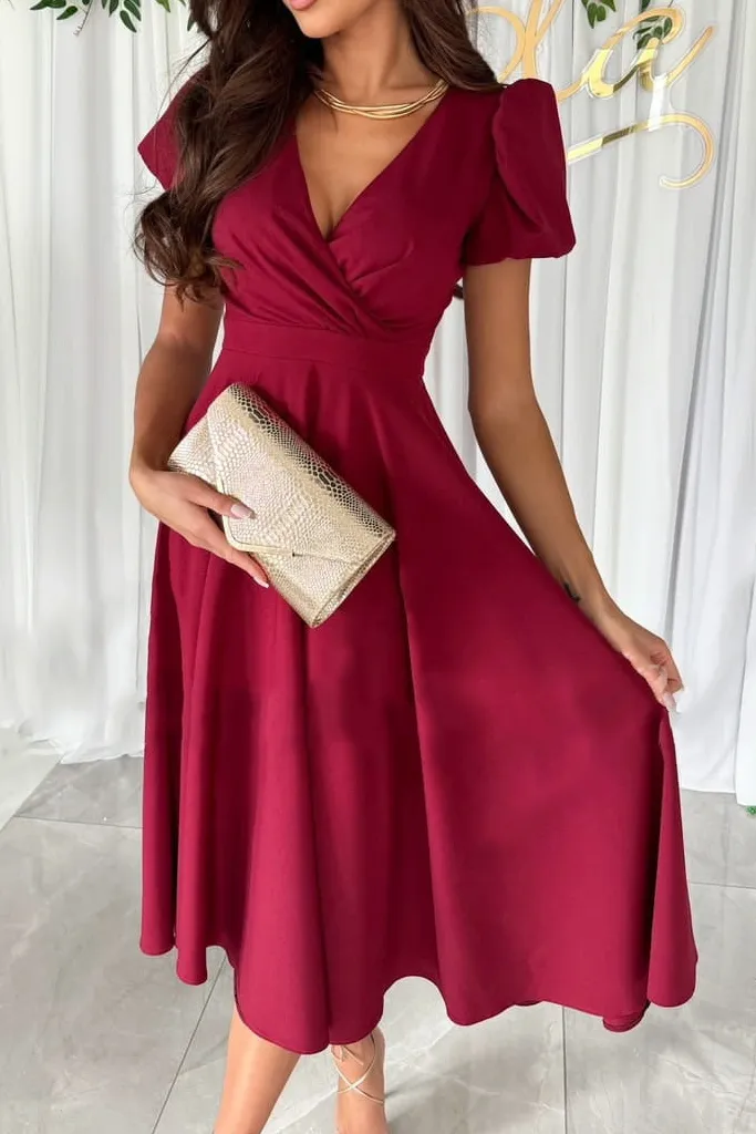 Women's Wrap Bridal Midi Dress