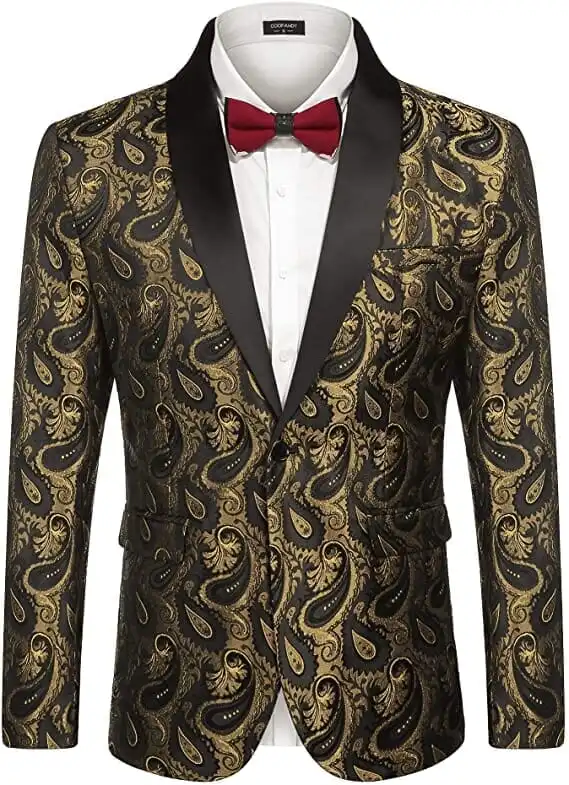 Single Button Floral Blazer Jacket