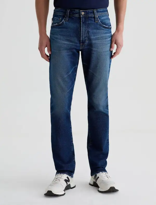 Men's Slim Straight Mid Rise Broken In Jeans