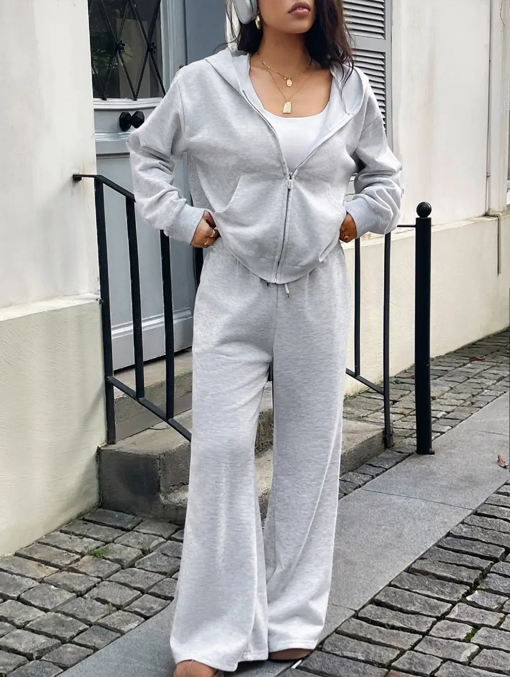 Sports Hoodie Jacket Pants Set