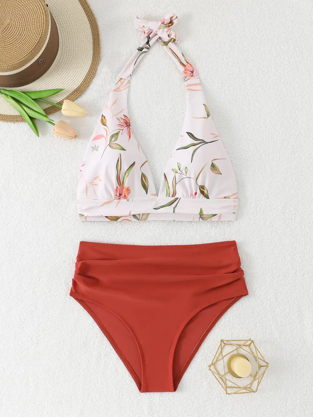 Casual Tie Strap Bikini Set For Beach Days