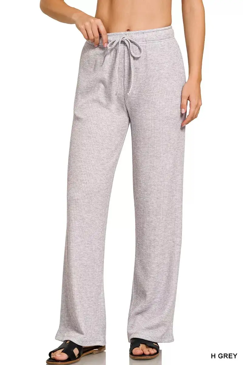 Textured Ribbed Drawstring Lounge Pants