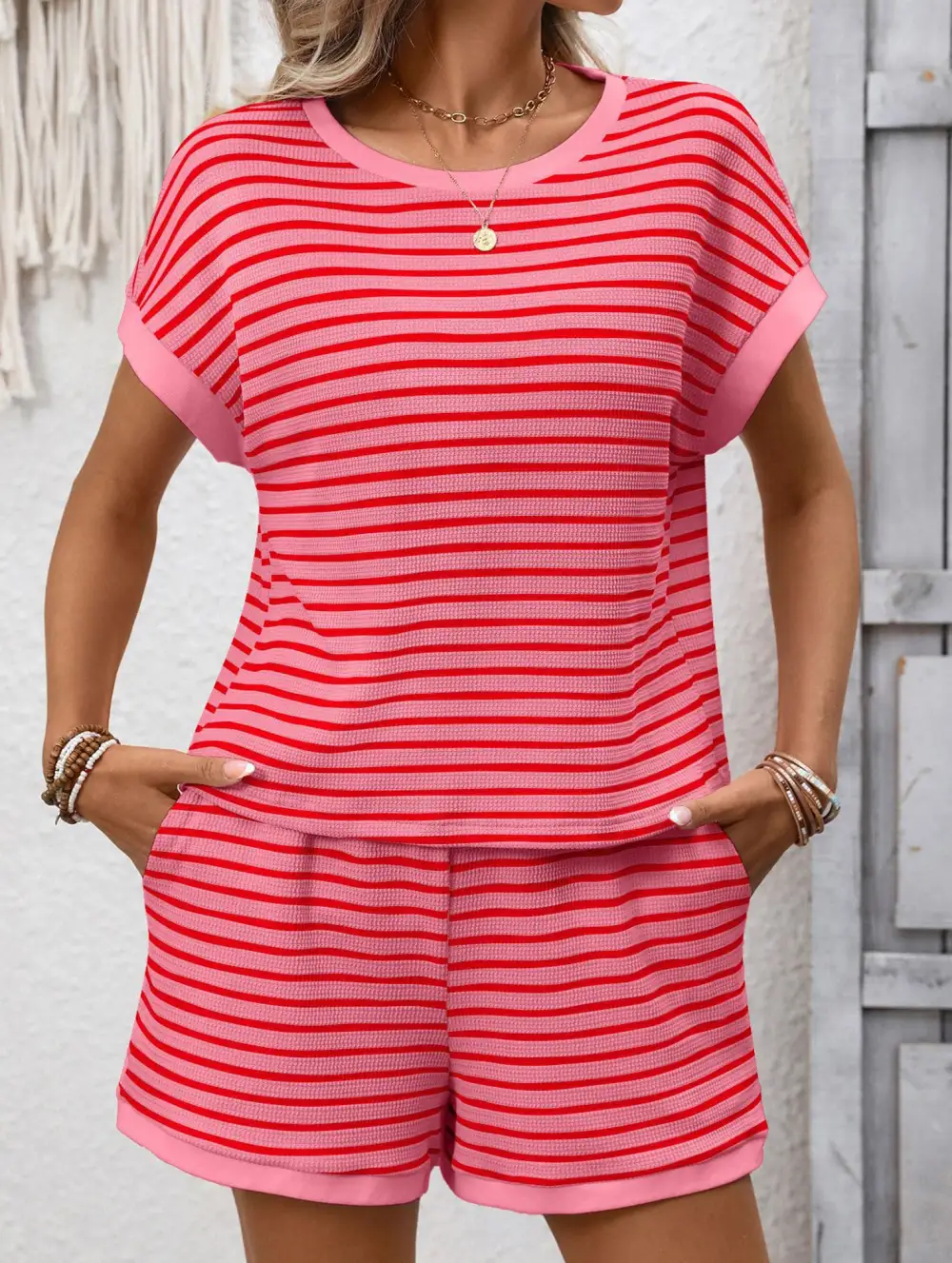 Patchwork Top Two Piece Set