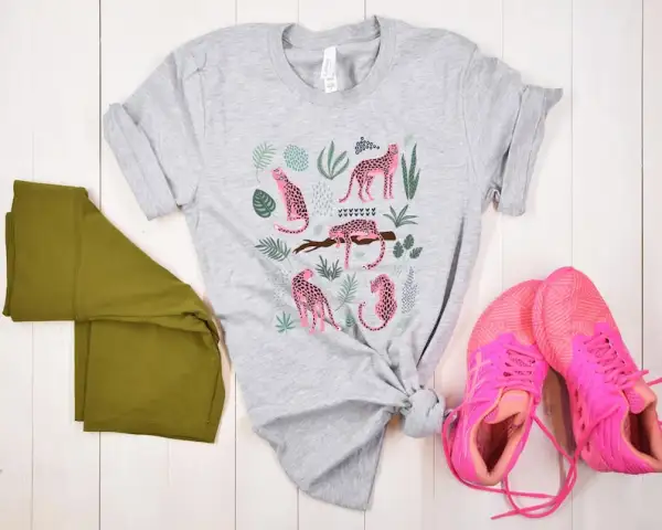 Pink Leopard Shirt Womens Animal Lover T-Shirt