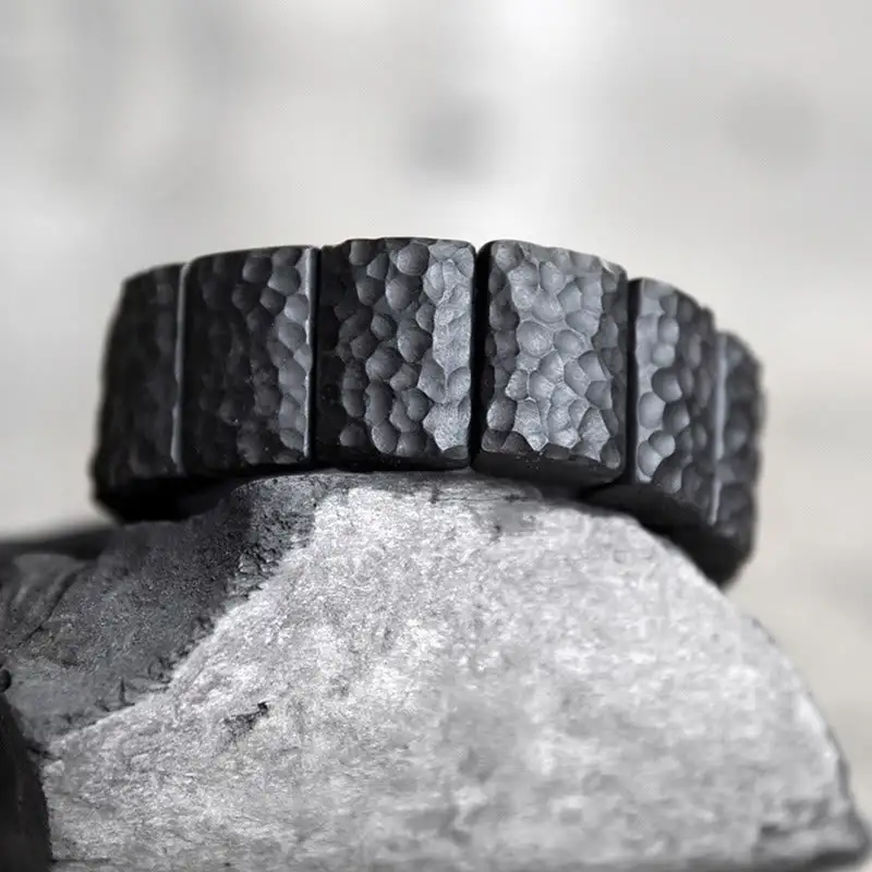 Vintage Ebony Wood Texture Couple Bracelet