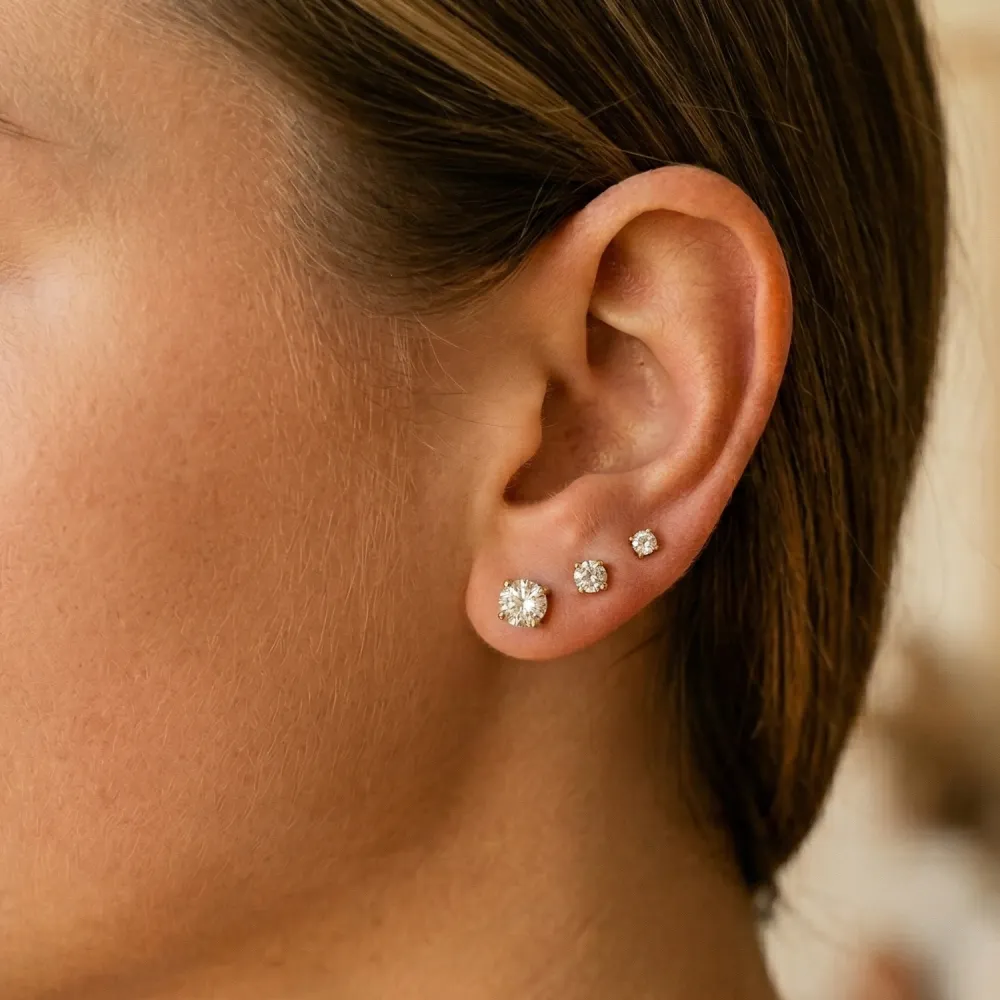 Titanium Crystal Stud Earrings
