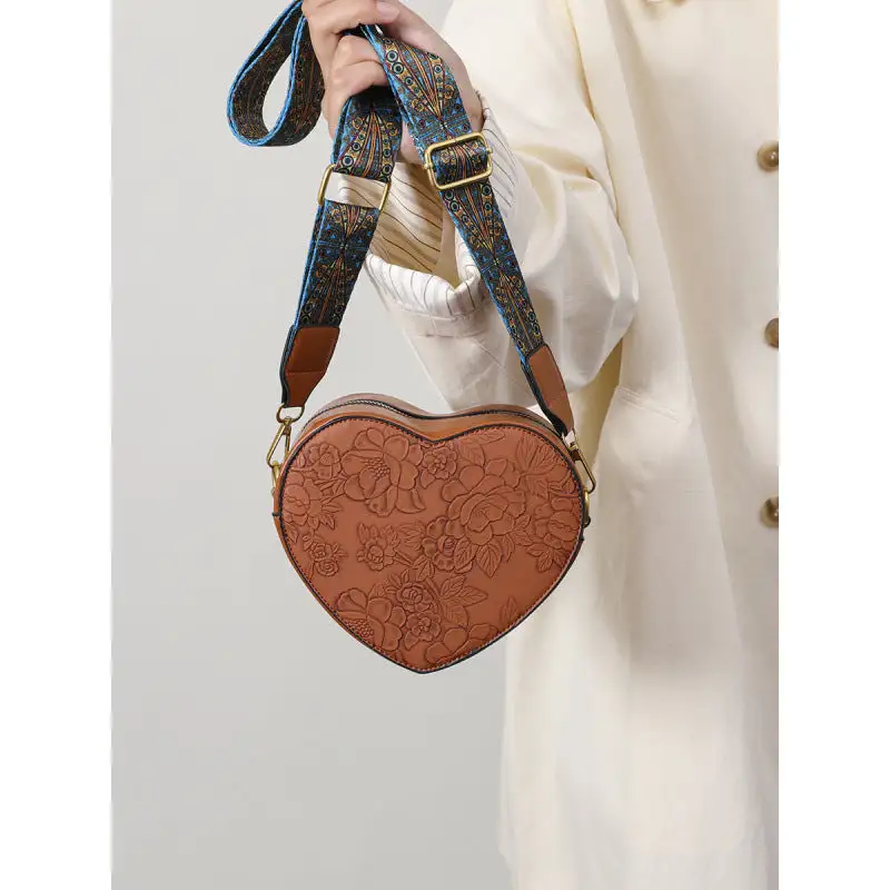 Retro Carved Handle Shoulder Bag