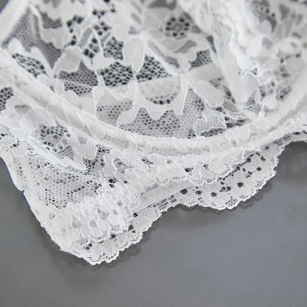 Sheer Lace Suspender Bra And Panty Set