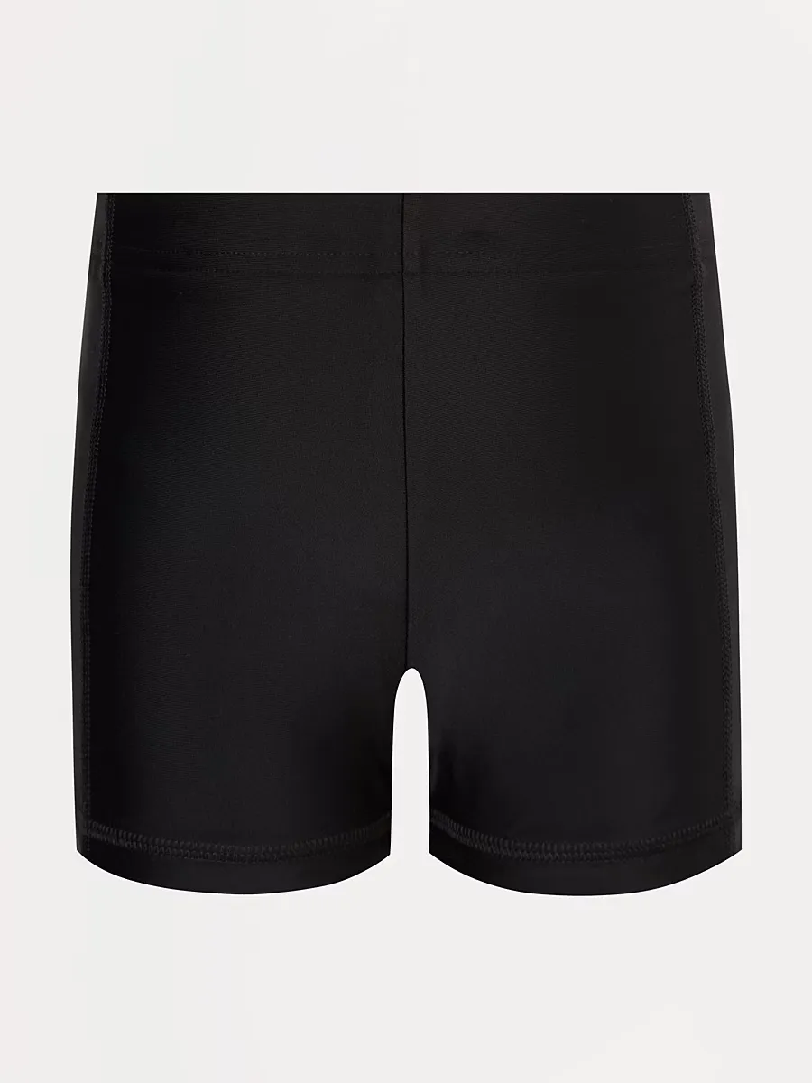 Black Stretch Boys School Swim Trunks