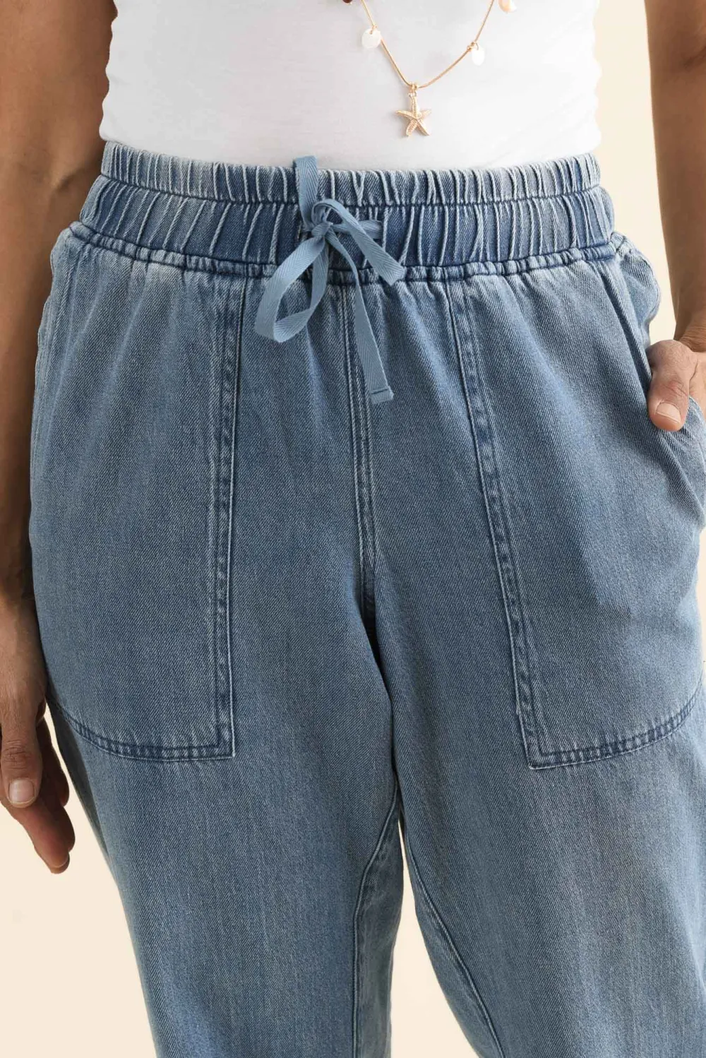 Mid Rise Elastic Waist Drawstring Jogger Pants