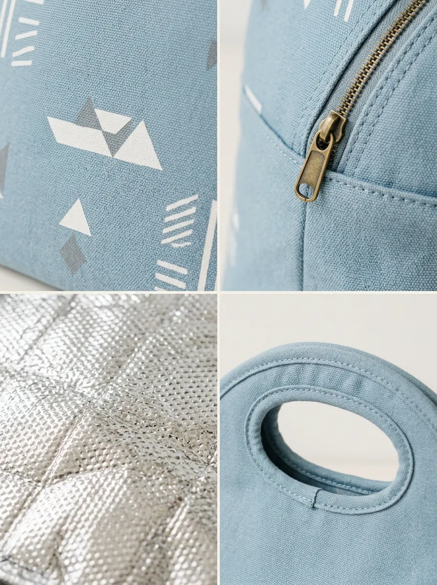 Lunch Storage Geometric Pattern Printed Insulated Bag