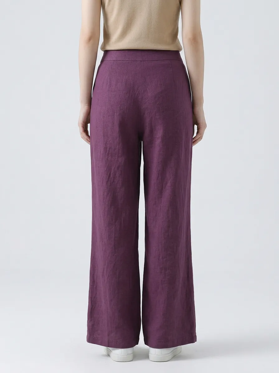 Women's Straight-Cut Wide-Leg Trousers