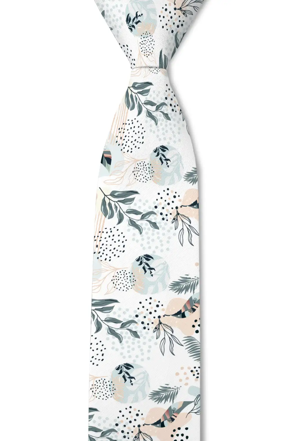 Polished Botanical Floral Pattern Necktie