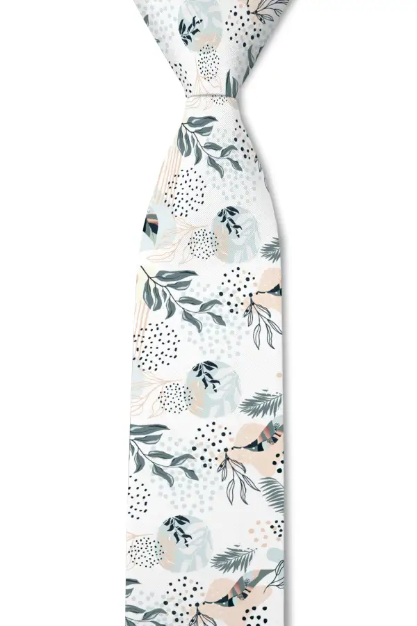 Polished Botanical Floral Pattern Necktie