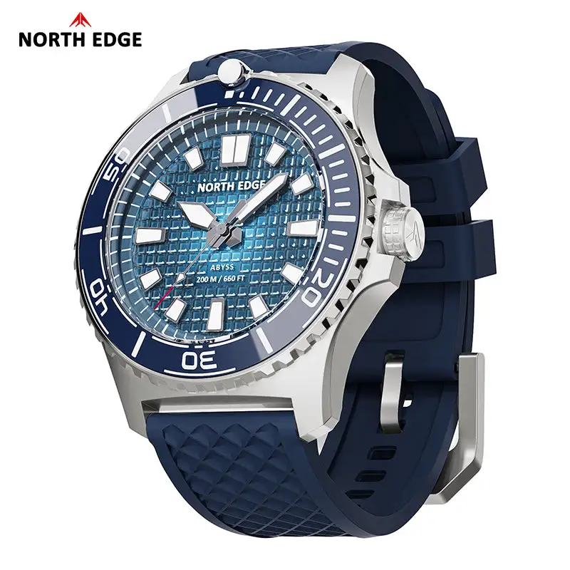 North Edge Solar Powered 200M Waterproof Ceramic Bezel Dive Watch ABYSS-Never needs a battery replacement