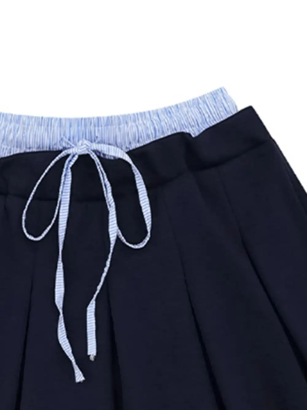 Drawstring Pleated Mini So Skirt