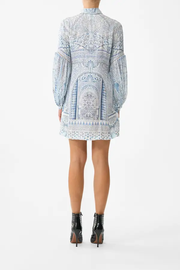 Shirt Dress with Blouson Sleeve