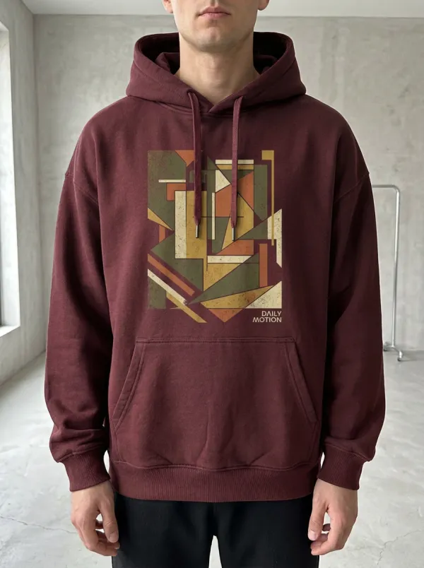 Unisex Multicolored Geometric Front Hoodie