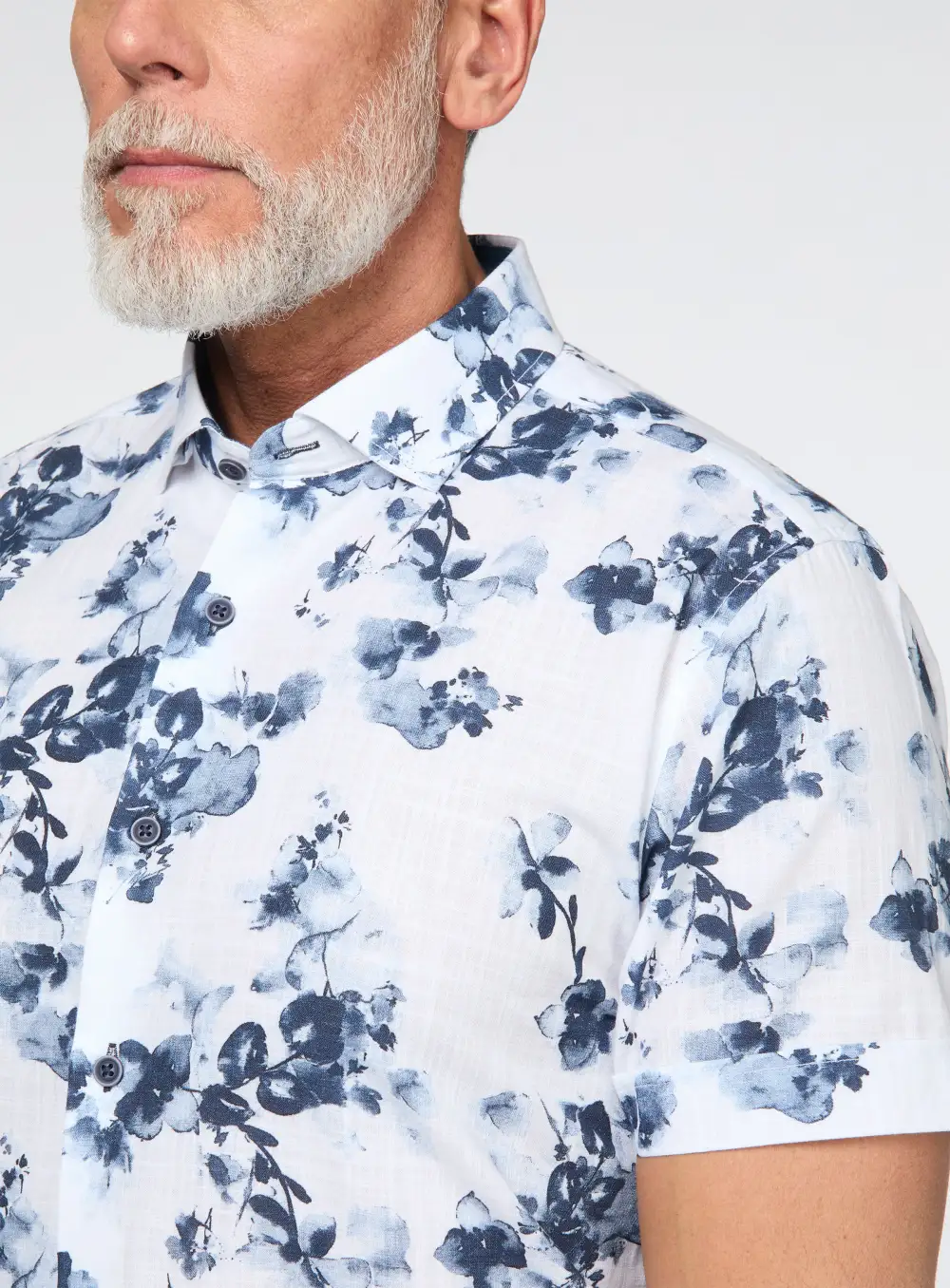 Watercolor Pattern Linen Effect Shirt