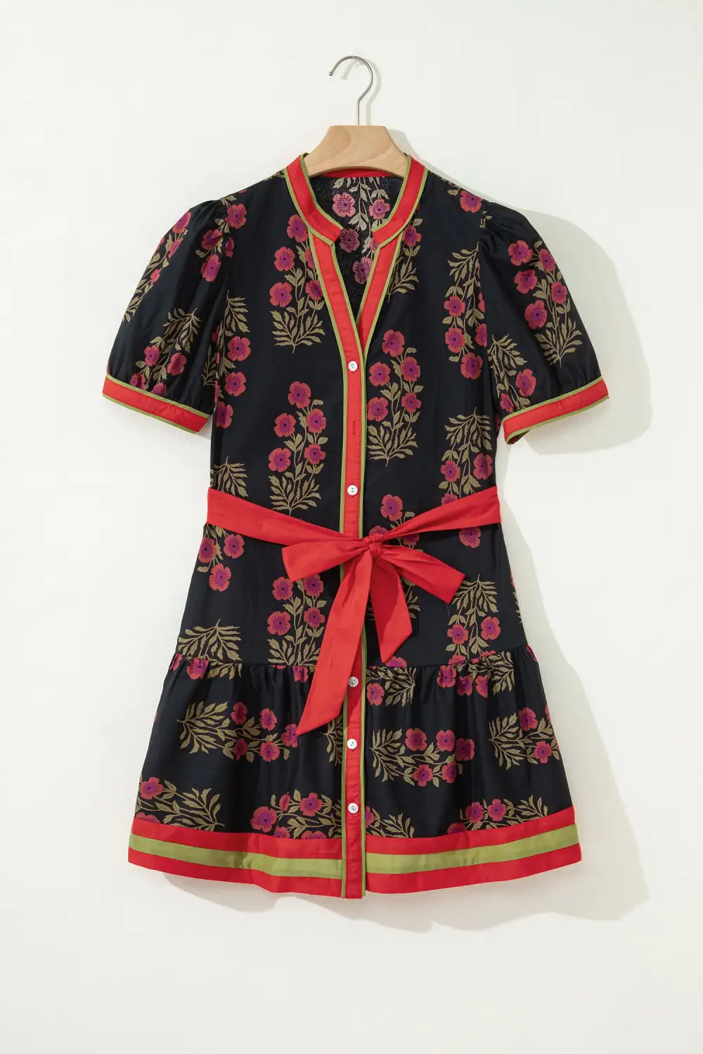 Floral Printed Button Front Mini Dress
