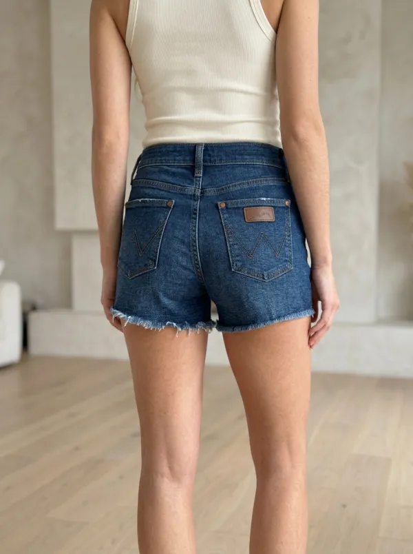 Women's Casual Summer High-Waisted Distressed Raw Hem Denim Shorts