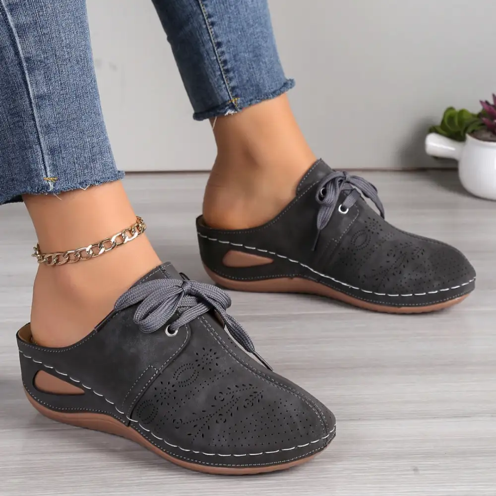 Lace Wedge Sandals