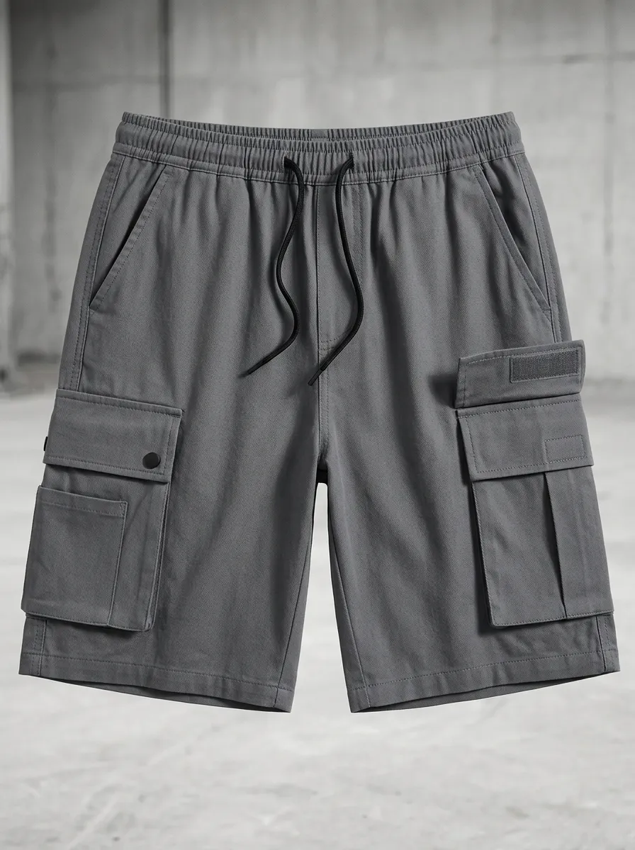 Urban Pocketed Drawstring Utility Cargo Shorts