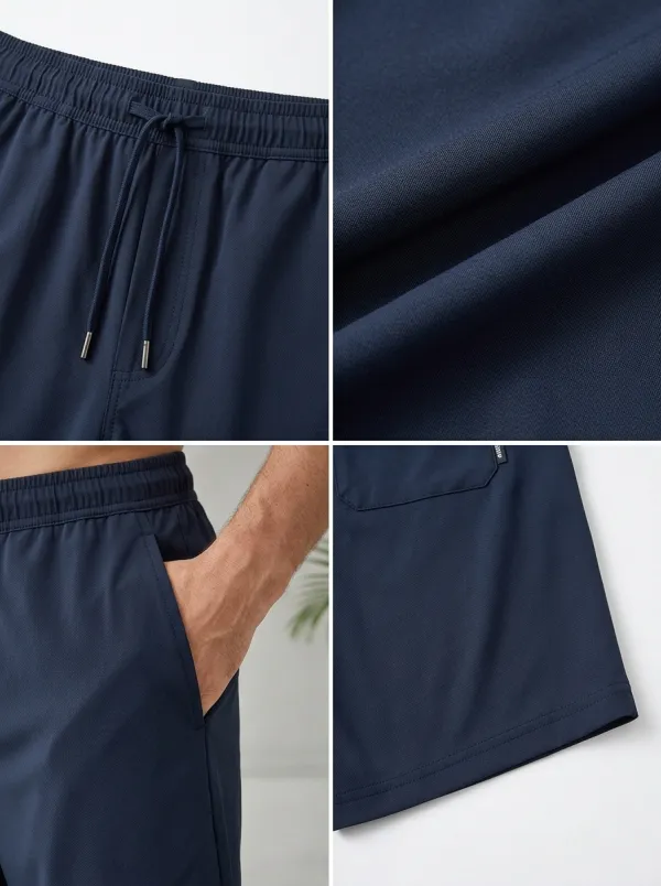 Sporty Ice-Silk Stretch Drawstring Shorts