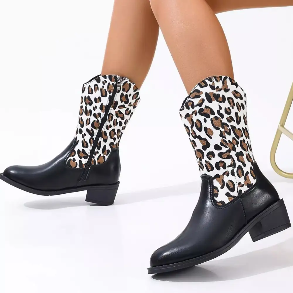 Relaxed Pointed Toe Block Heel Boots