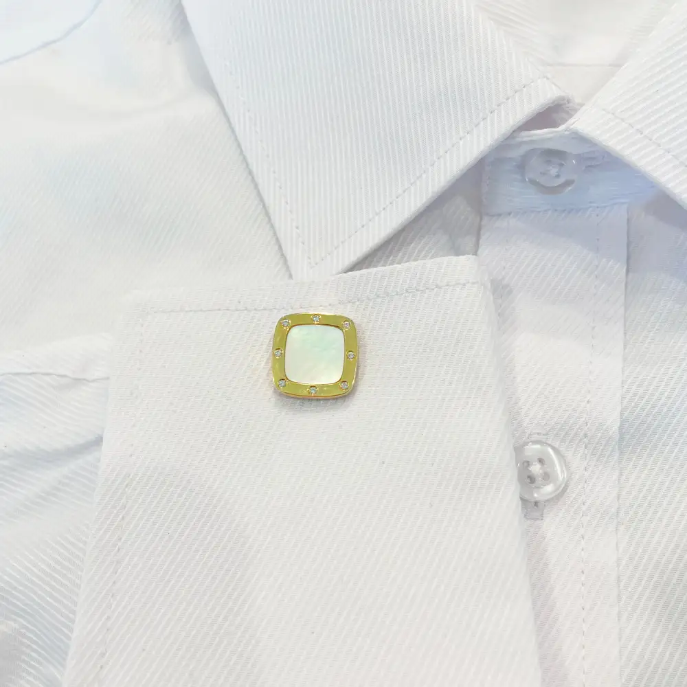 Square Diamond Mother Of Pearl Cufflinks