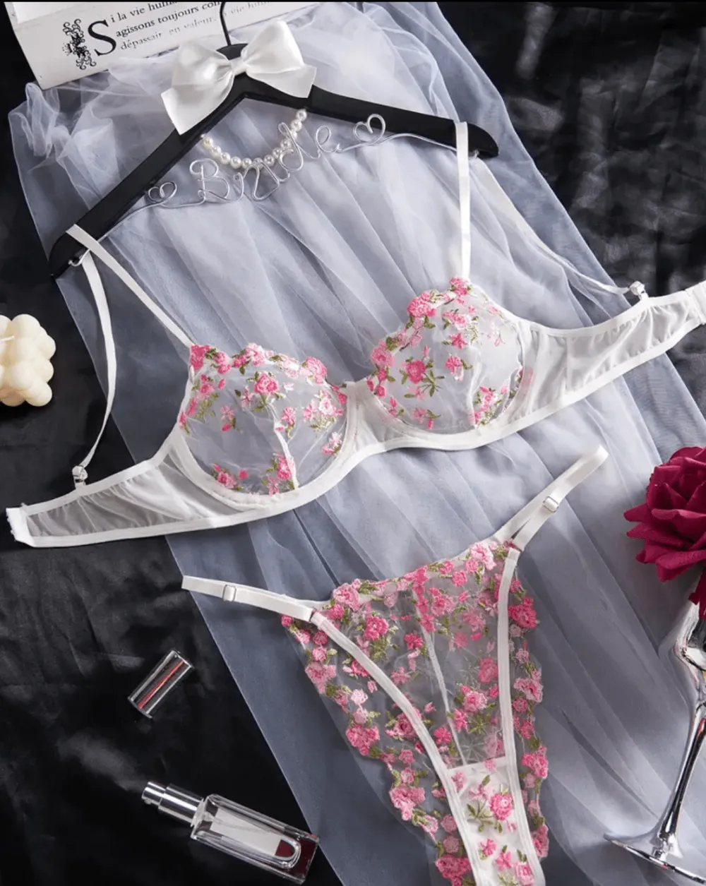 Minimal Floral Lingerie Set