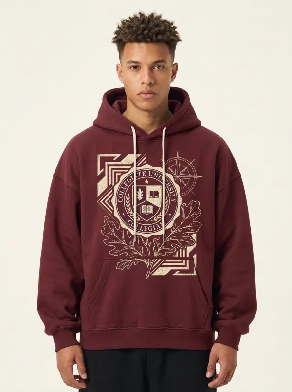 Unisex Collegiate University Oak Leaf Emblem Hoodie