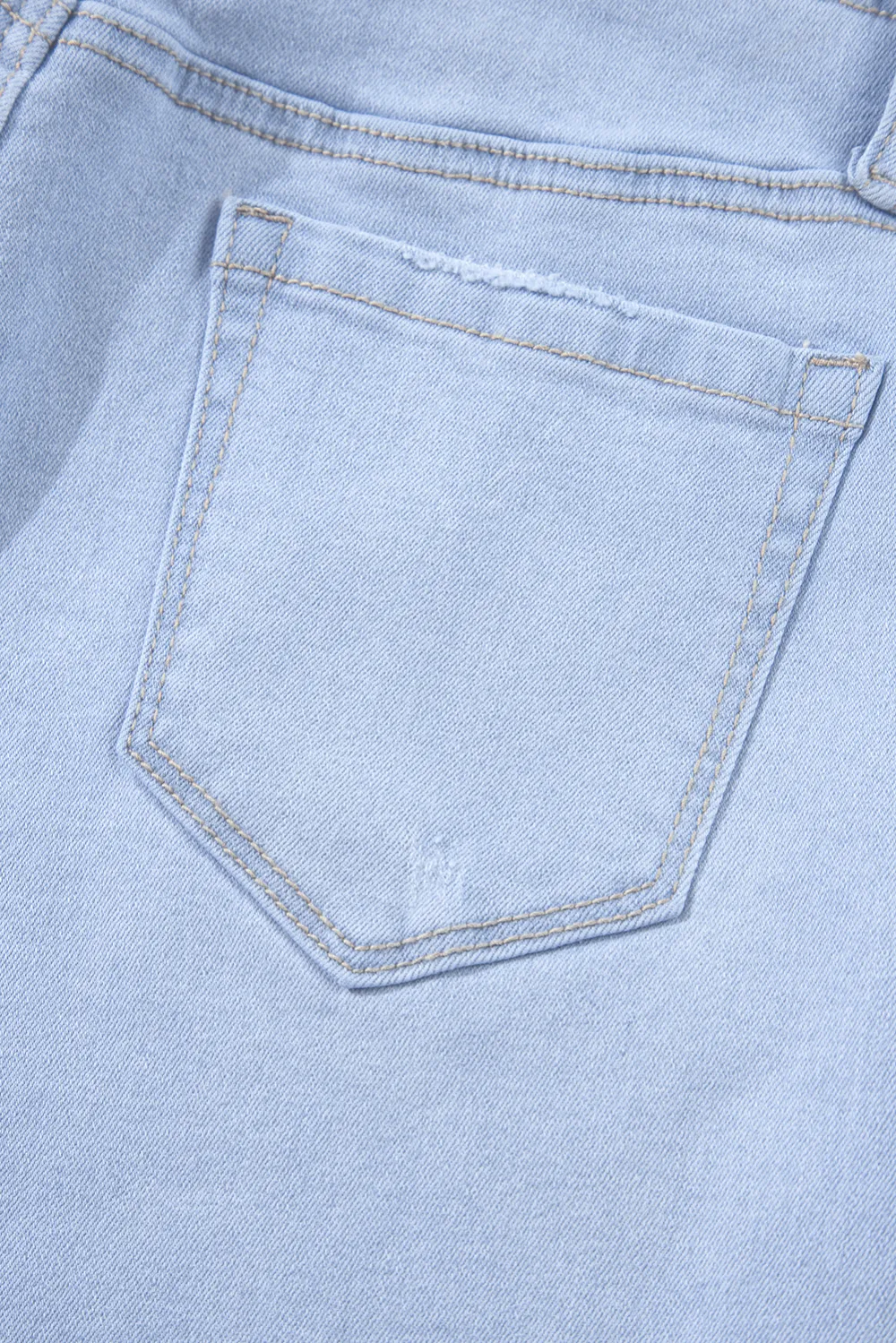 Light Blue Cropped Straight Jeans
