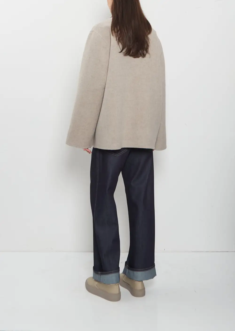 Women's Double Face Single Breasted Longline Coat