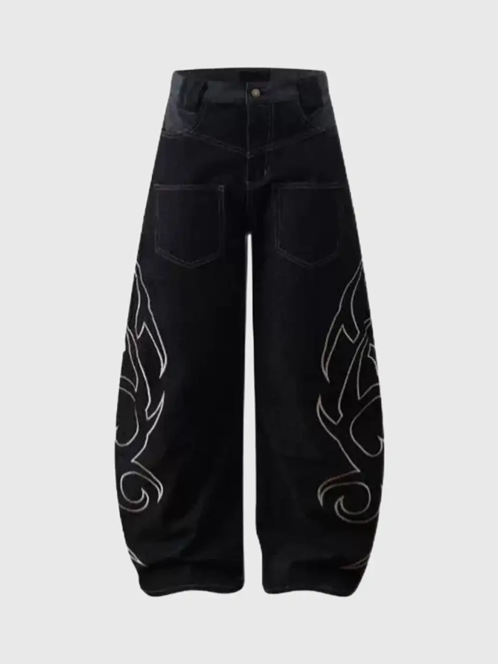 Wide-Leg Denim Pants