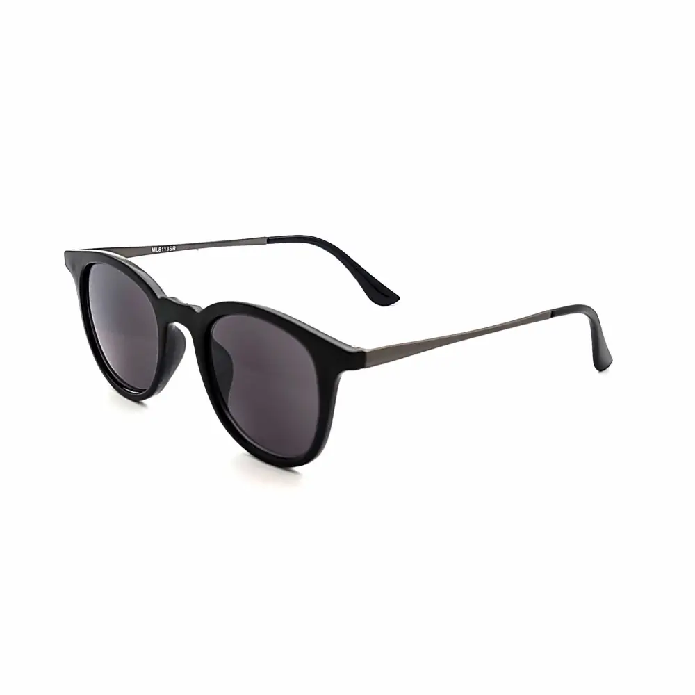 Round Full-Lens Smoke-Lens Reading Sunglasses
