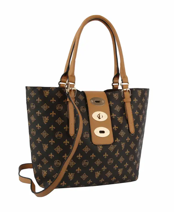 Signature Print Wallet Set Hobo Bag