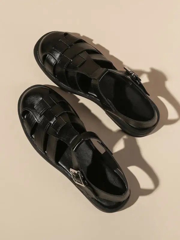 Cutout Round-Toe Gladiator Heeled Sandals