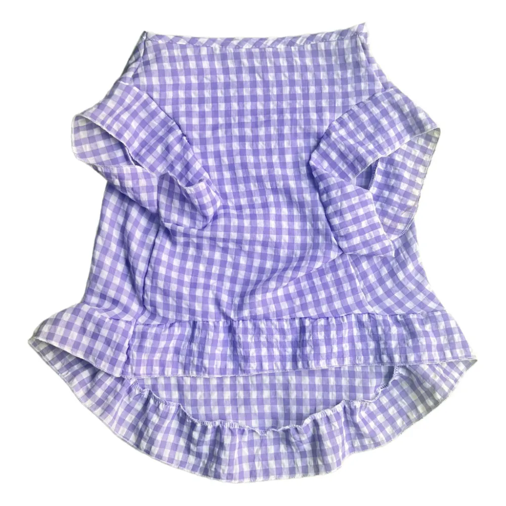 Pet Plaid Princess Vest Dress for Medium Large Dogs Golden Retriever Labrador Samoyed Lightweight Breathable Summer Dog