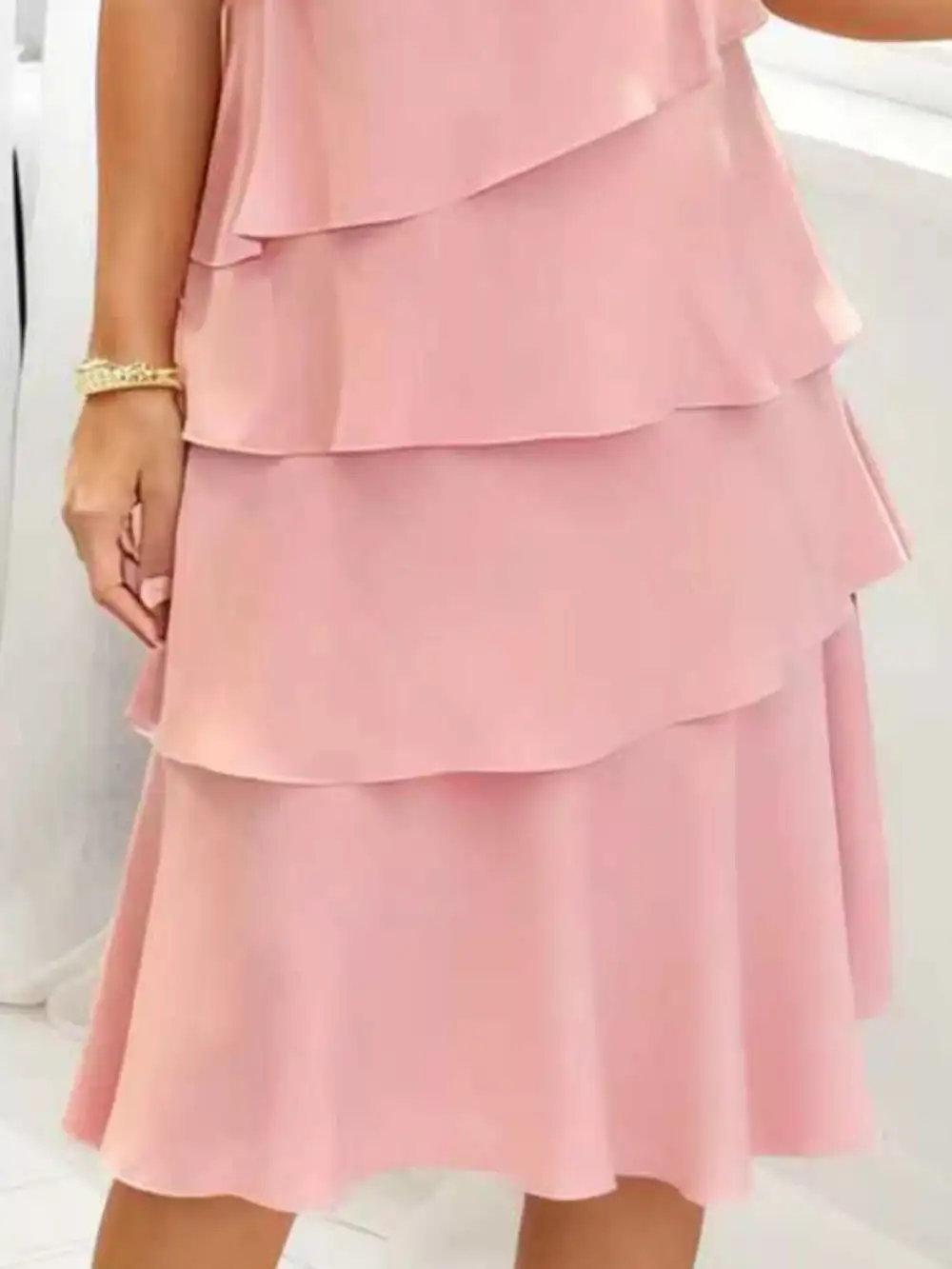 Layered Detail Ruffle Dress