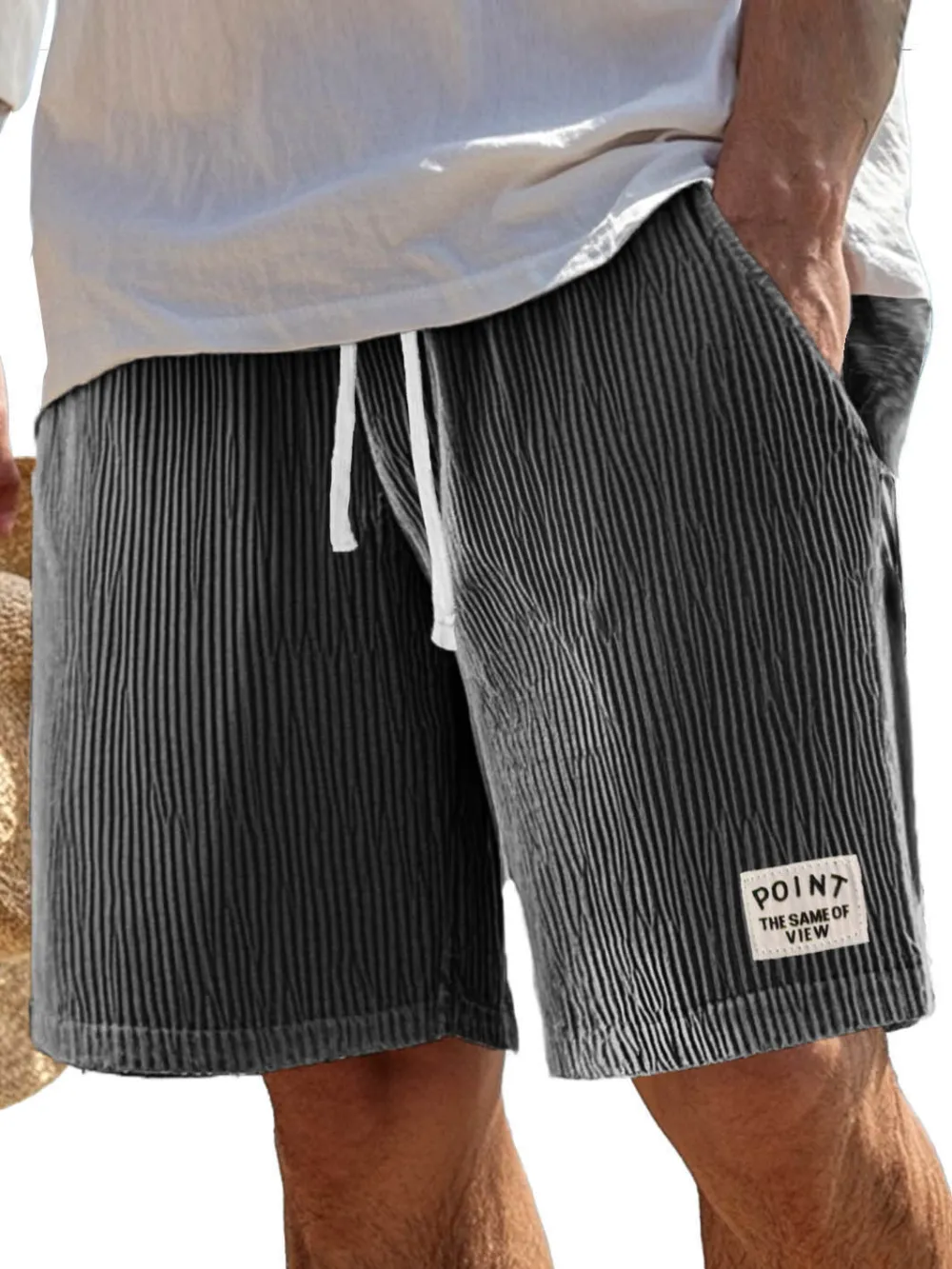 Ribbed Knit Pocket Shorts
