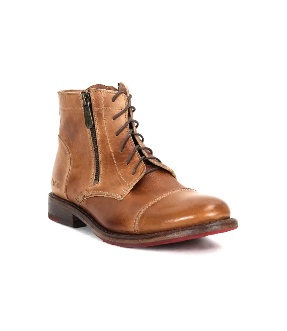Cap-Toe Contrast-Stitched Combat Boots