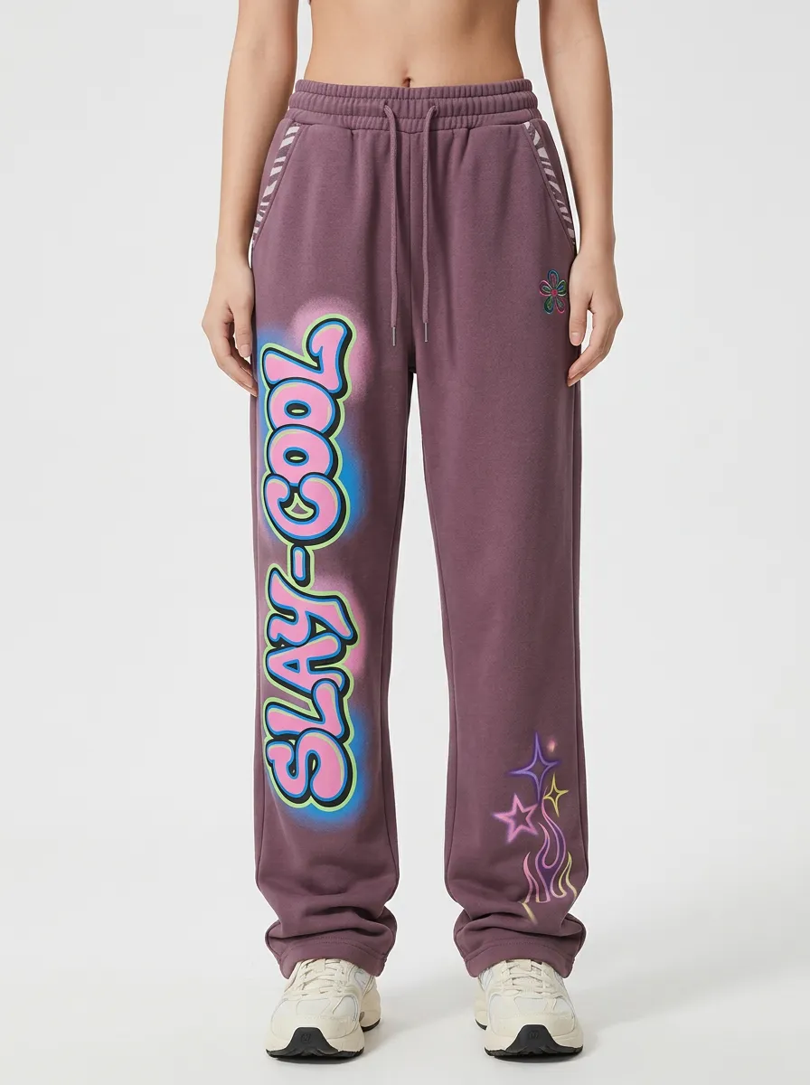 Unisex Contemporary Streetwear Graffiti Star Sweatpants